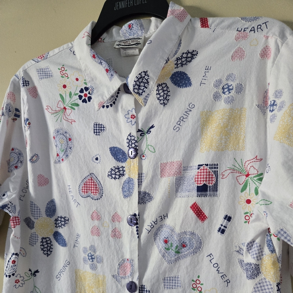 Separate Issue . Colorful Patterned Button-Up Shi… - image 3